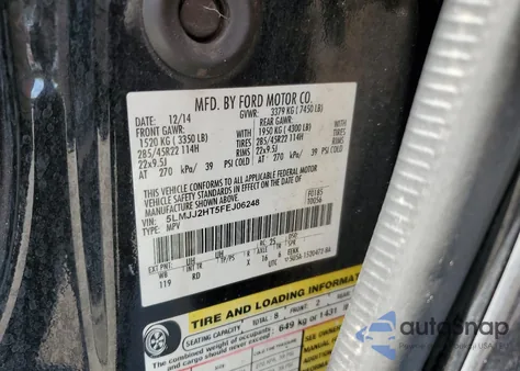 2015 Lincoln Navigator из США, поврежденный, VIN 5LMJJ2HT5FEJ06248